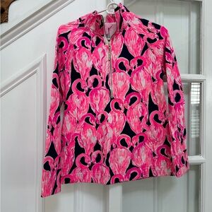 Lilly Pulitzer flamingo quarter zip